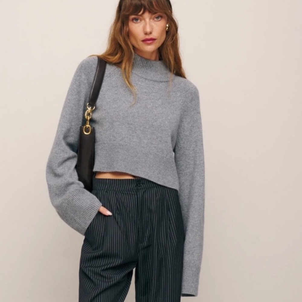 Reformation Garrett Cropped Cashmere Turtleneck